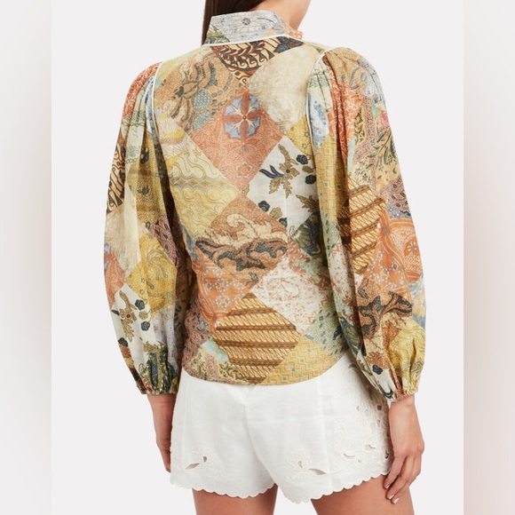 ZIMMERMANN Brightside Paisley Linen Shirt & Shorts Size Zimmermann 2 - Picture 12 of 16